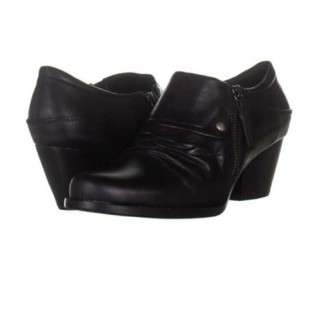Vintage Block-Heel Zip Ankle Bootie
